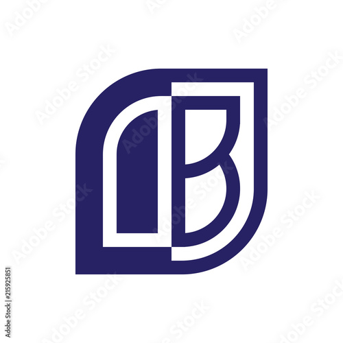 OB initial letter emblem logo negative space