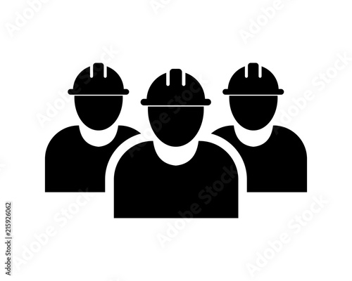 foreman worker craftsmen labor black silhouette image vector icon logo