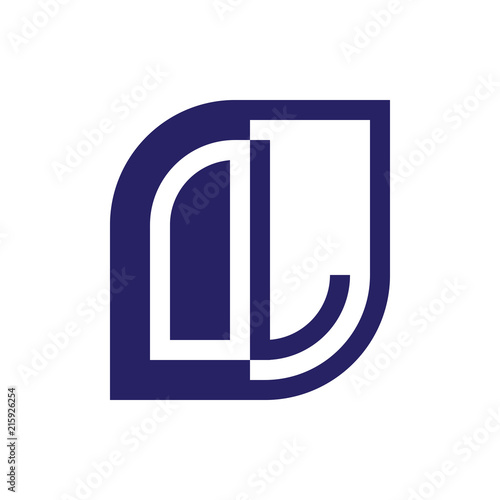 OL initial letter emblem logo negative space