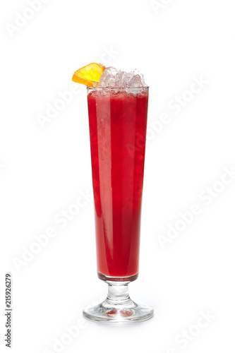 Non Alcohol Lemonade with Watermelon, Berries and Ice Isolated