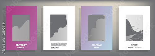 Covers templates set with graphic geometric elements. Applicable for brochures, posters, covers and banners. Vector illustrations.