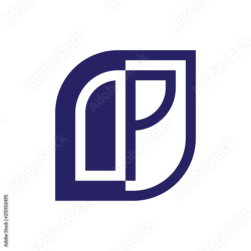 OP initial letter emblem logo negative space