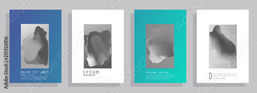 Covers templates set with graphic geometric elements. Applicable for brochures, posters, covers and banners. Vector illustrations.