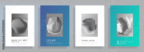 Covers templates set with graphic geometric elements. Applicable for brochures, posters, covers and banners. Vector illustrations.