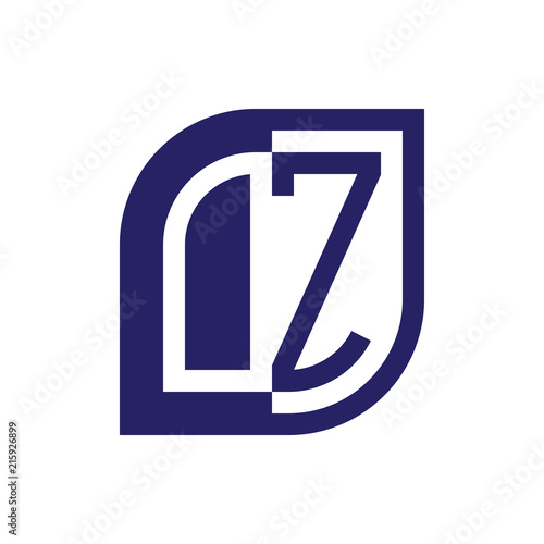 OZ initial letter emblem logo negative space