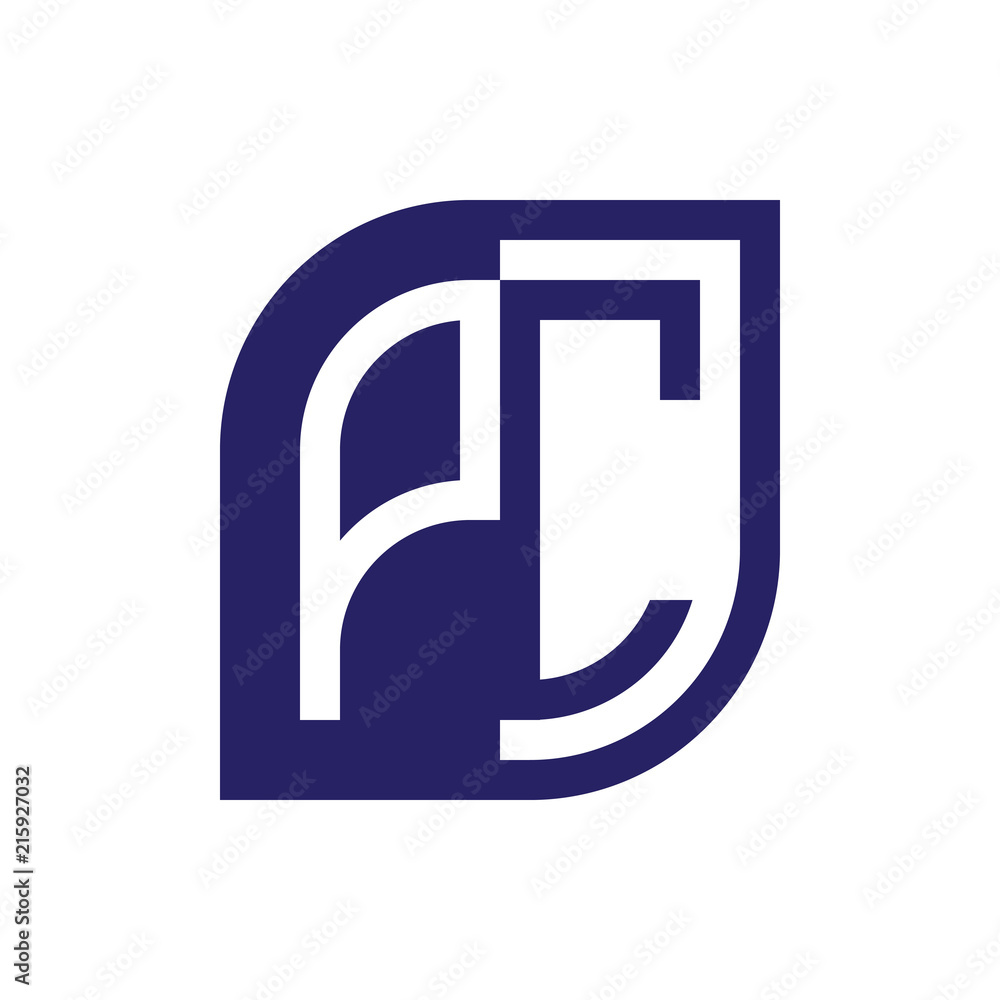 PC initial letter emblem logo negative space PC initial letter emblem logo negative space