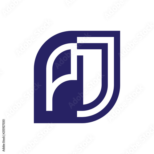 PD initial letter emblem logo negative space