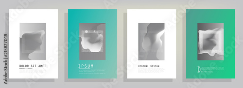 Covers templates set with graphic geometric elements. Applicable for brochures, posters, covers and banners. Vector illustrations.