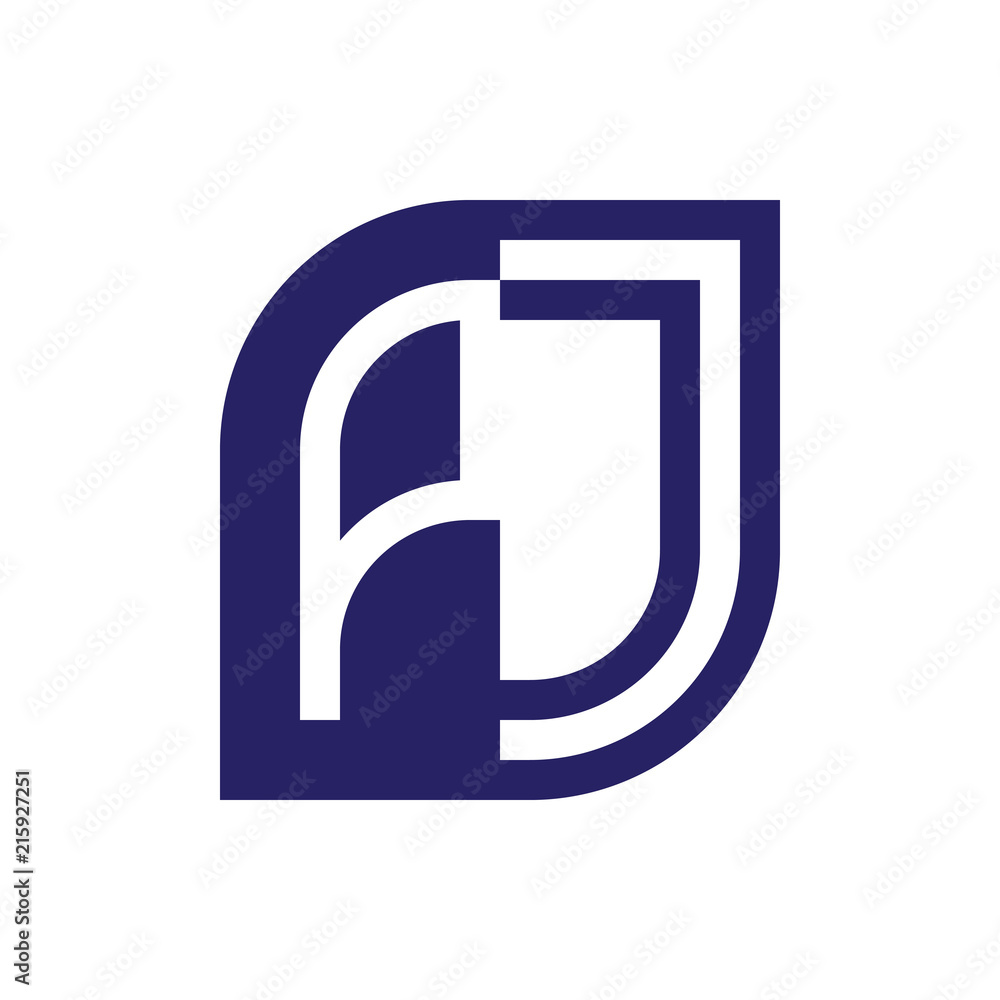 PJ initial letter emblem logo negative space PJ initial letter emblem logo negative space