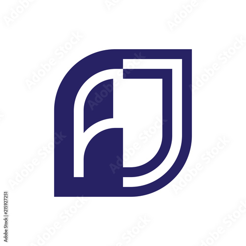 PJ initial letter emblem logo negative space