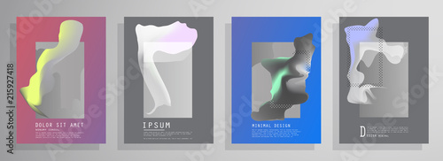 Covers templates set with graphic geometric elements. Applicable for brochures, posters, covers and banners. Vector illustrations.