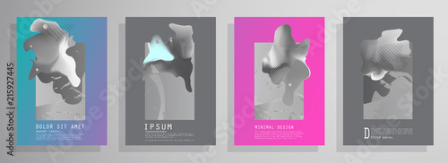 Covers templates set with graphic geometric elements. Applicable for brochures, posters, covers and banners. Vector illustrations.