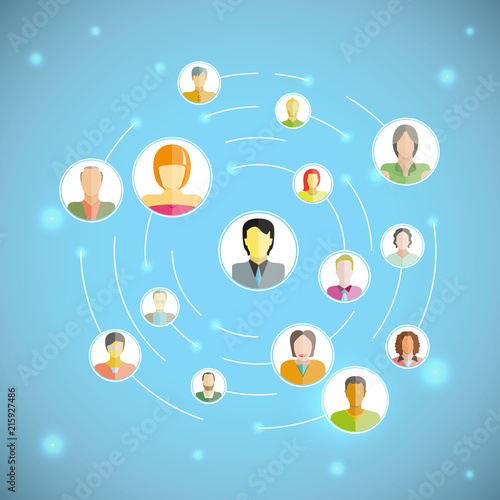 connecting people,  social network concept