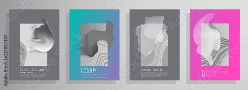 Covers templates set with graphic geometric elements. Applicable for brochures, posters, covers and banners. Vector illustrations.