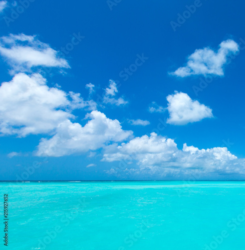 Fototapeta Naklejka Na Ścianę i Meble -  Maldives beach resort panoramic landscape. Summer vacation travel holiday background concept. Maldives paradise beach.
