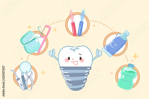 cute cartoon tooth implant