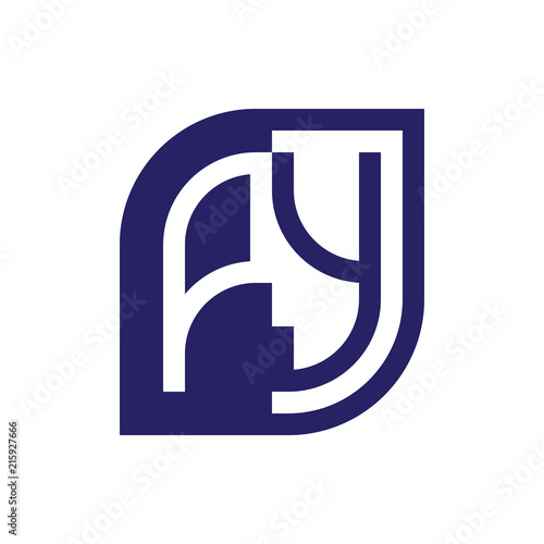 PY initial letter emblem logo negative space