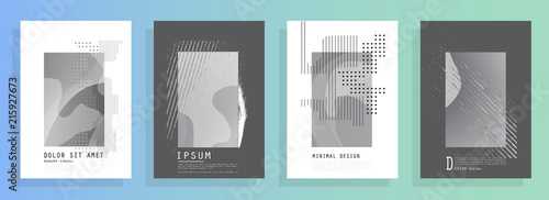 Covers templates set with graphic geometric elements. Applicable for brochures, posters, covers and banners. Vector illustrations.