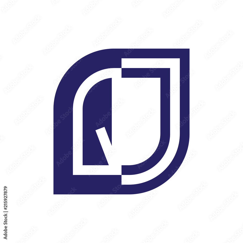 QJ initial letter emblem logo negative space QJ initial letter emblem logo negative space