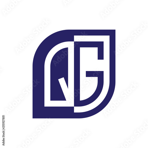 QG initial letter emblem logo negative space