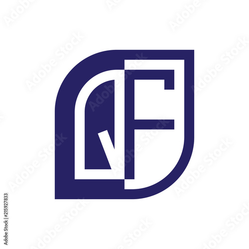 QF initial letter emblem logo negative space