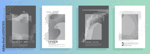 Covers templates set with graphic geometric elements. Applicable for brochures, posters, covers and banners. Vector illustrations.