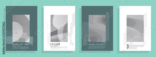 Covers templates set with graphic geometric elements. Applicable for brochures, posters, covers and banners. Vector illustrations.