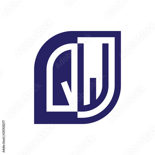 QW initial letter emblem logo negative space