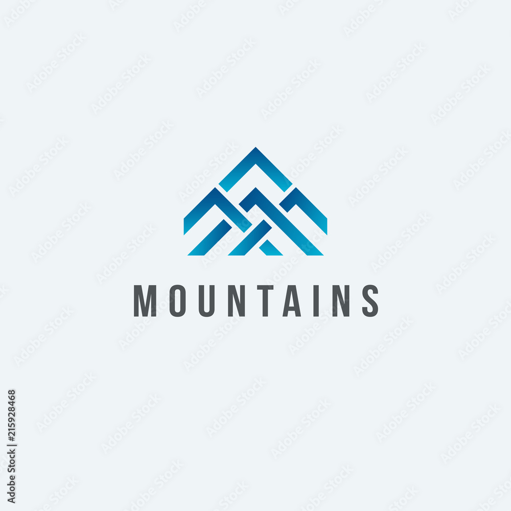 Vector logo design template. Mountains logo concept Vector logo design template. Mountains logo concept