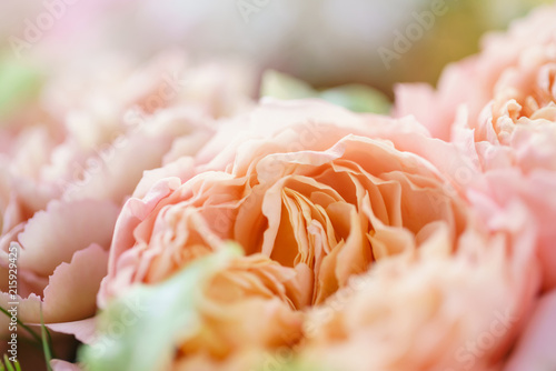 Flower background. beautiful spring bouquet. Color light pink. The concept of a flower shop, a small family business