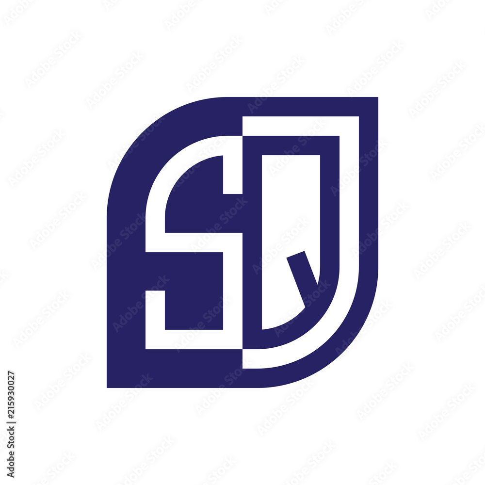 SQ initial letter emblem logo negative space SQ initial letter emblem logo negative space