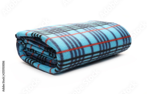 Wallpaper Mural Blue checkered blanket isolated on white background Torontodigital.ca