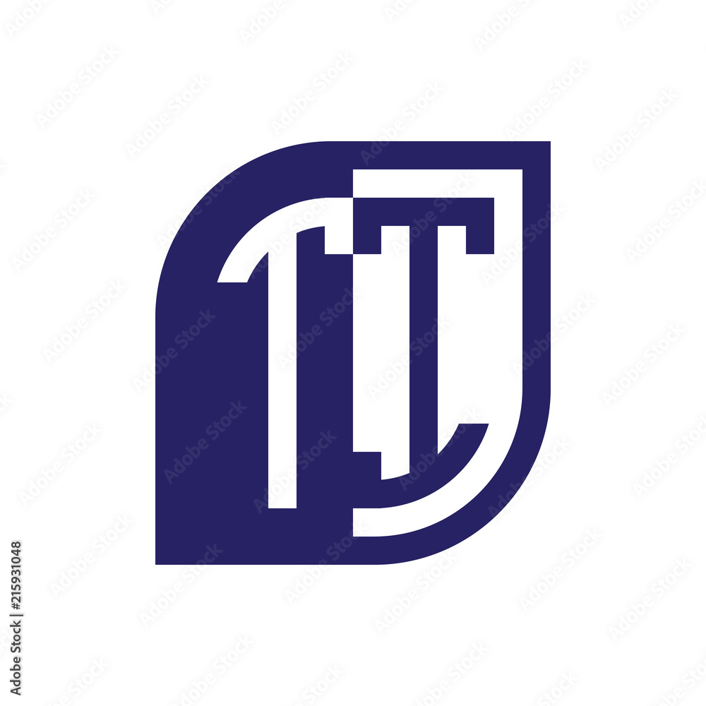 TI initial letter emblem logo negative space TI initial letter emblem logo negative space