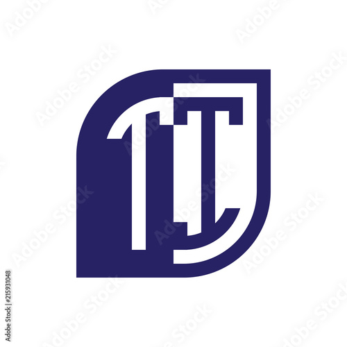 TI initial letter emblem logo negative space