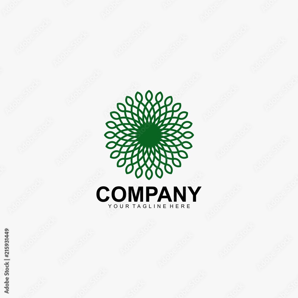 Sun flower outline logo design vector Sun flower outline logo design vector