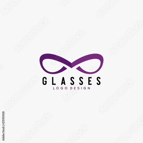 Glasses logo design vector