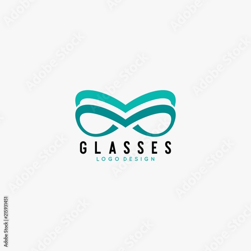 Glasses logo design vector
