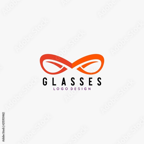Glasses logo design vector