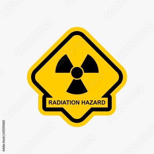 Radiation hazard icon nuclear warning sign vector design