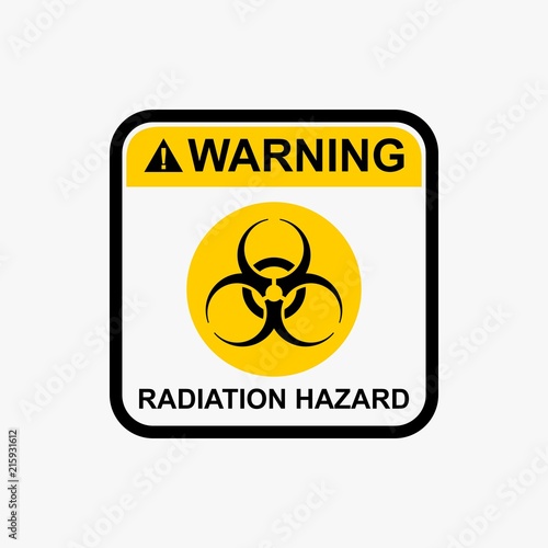 Radiation hazard icon nuclear warning sign vector design