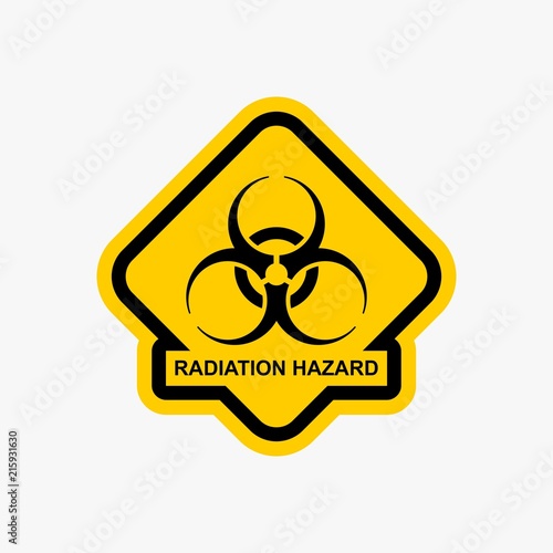 Radiation hazard icon nuclear warning sign vector design