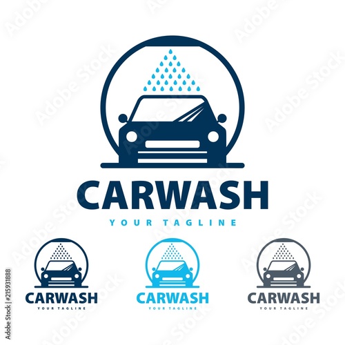 Car Wash Logo, Cleaning Car, Washing and Service Vector Logo Design