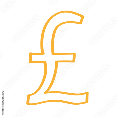 Handgezeichnetes Pfund-Symbol in orange