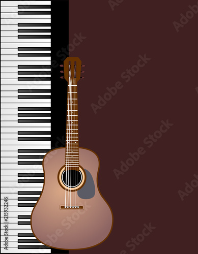 Cover for brochure with Piano with guitar vector eps 10