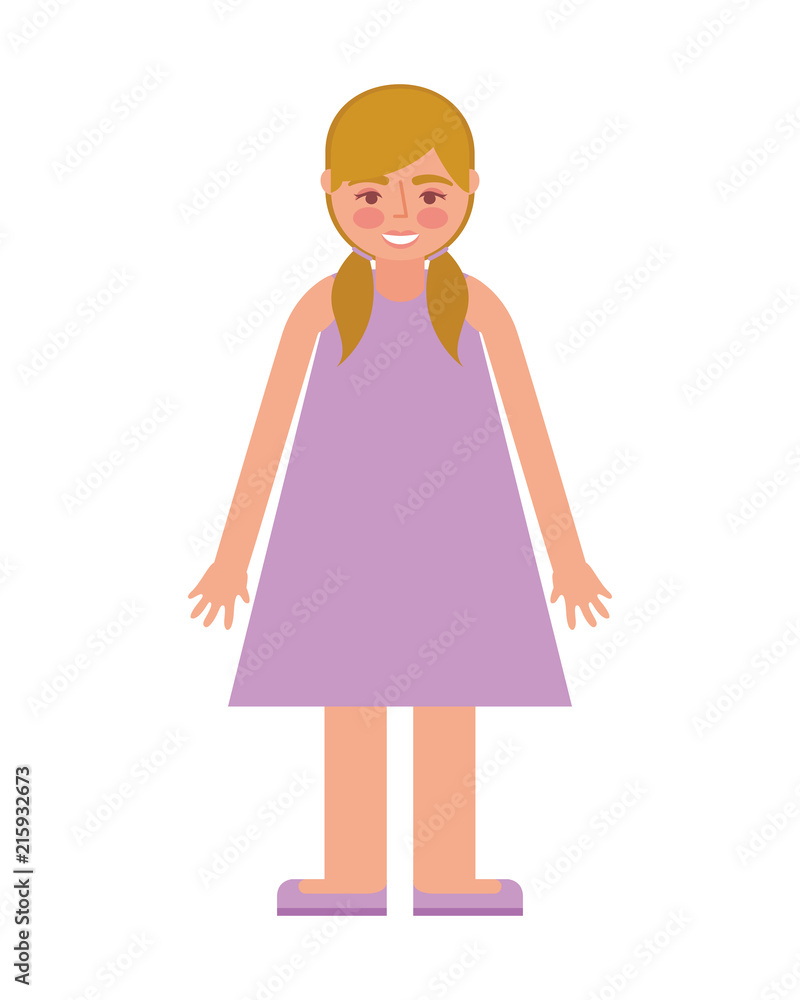 cute girl in dress and hair of ponytails cute girl in dress and hair of ponytails