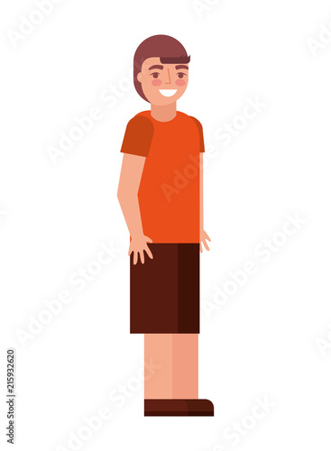  young boy character in short pants and shirt