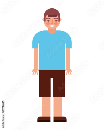  young boy character in short pants and shirt