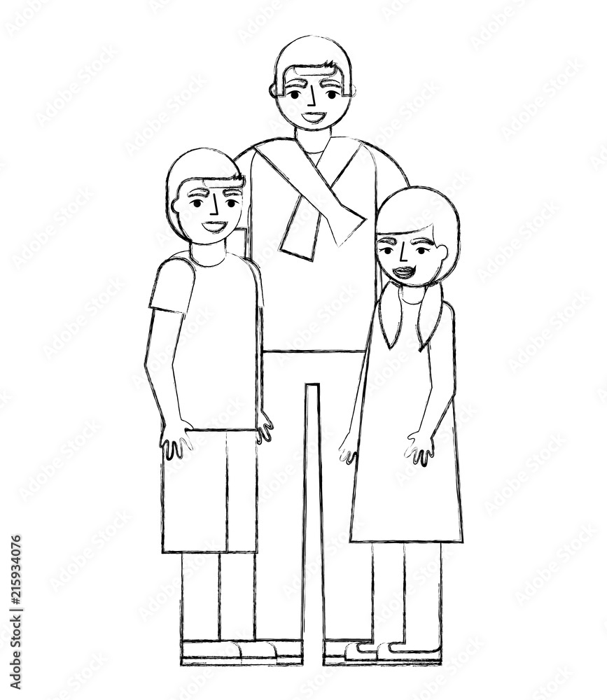 man with girl and boy family