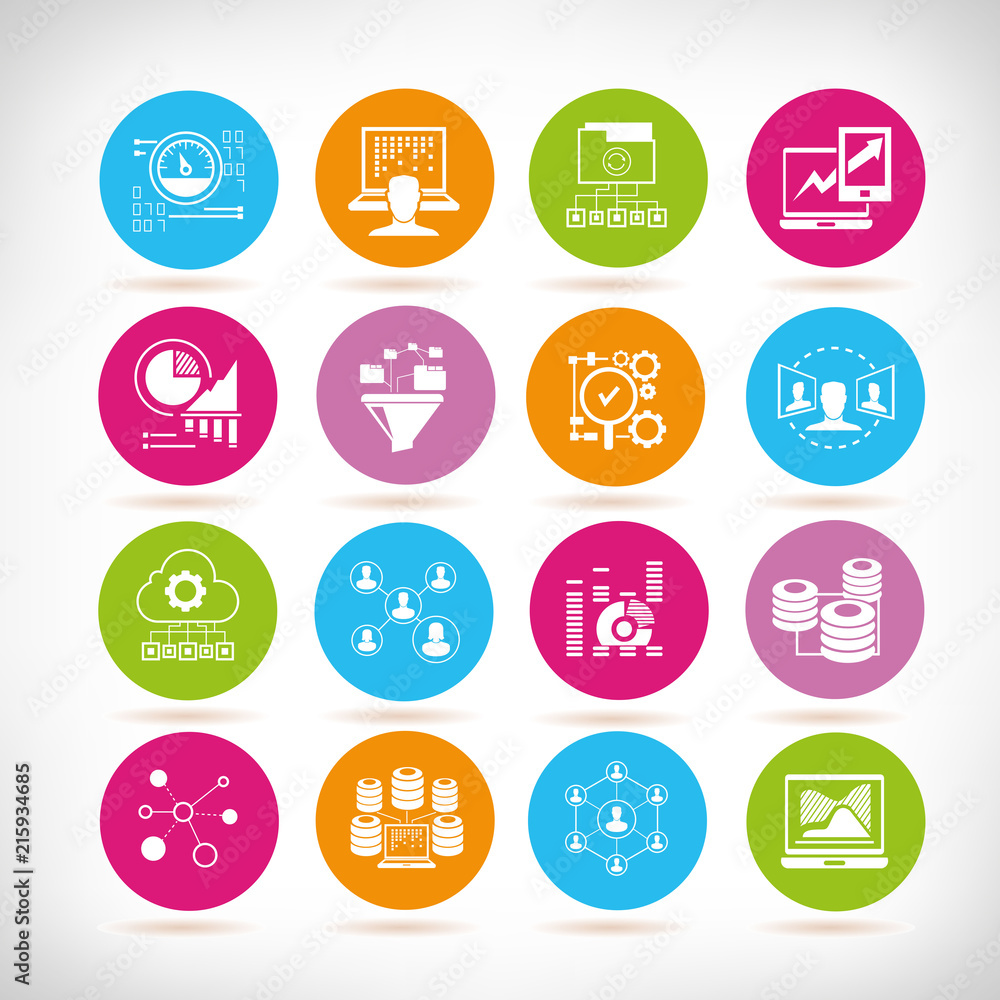 data analytics icons, big data concept icons data analytics icons, big data concept icons