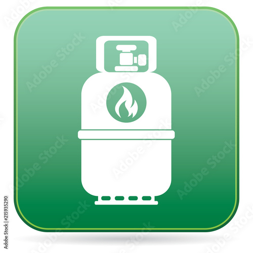 Camping gas bottle icon. Flat icon isolated